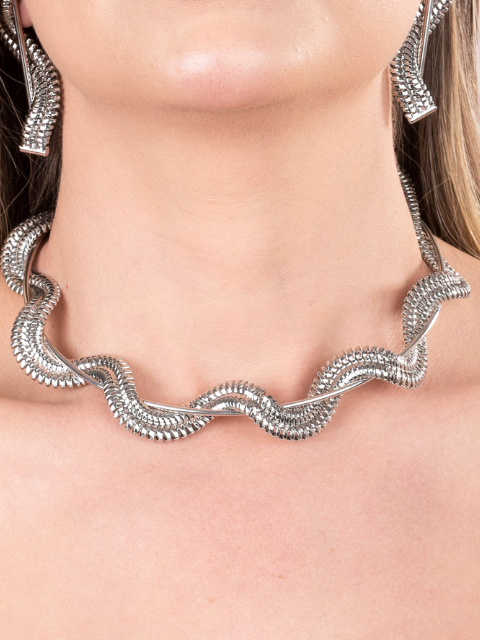 Choker Aro Malha Ondulada
